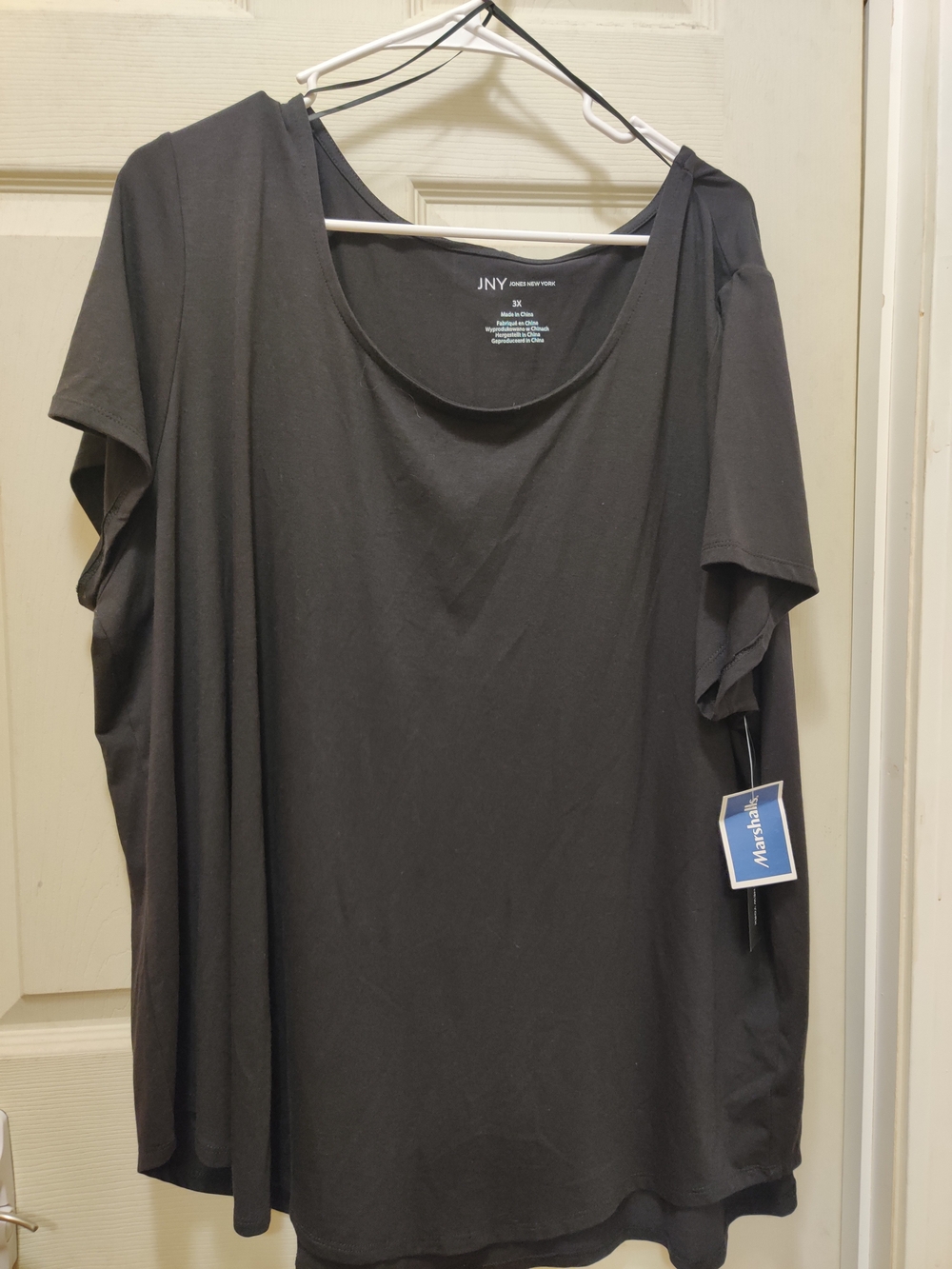Jones New York Black Short-Sleeve Scoop Neck Tee